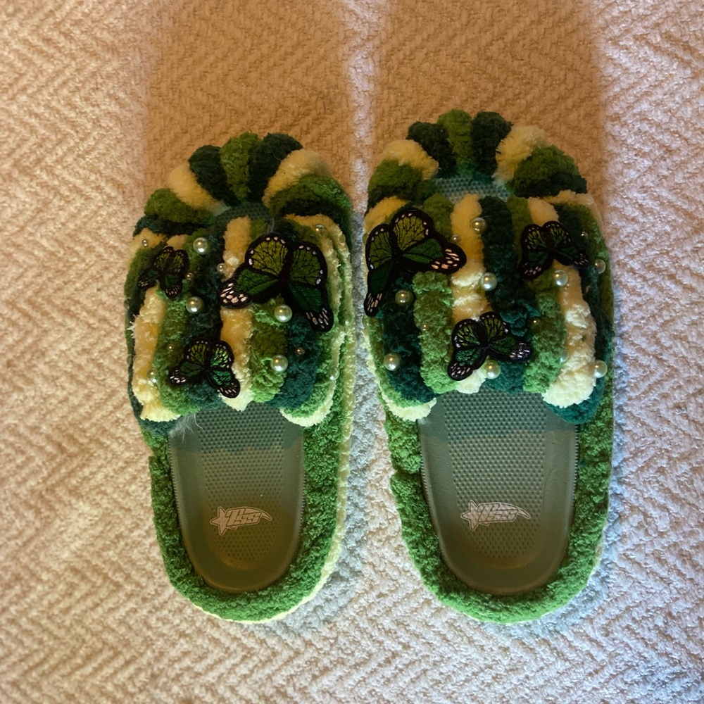 Green Butterfly Slippers